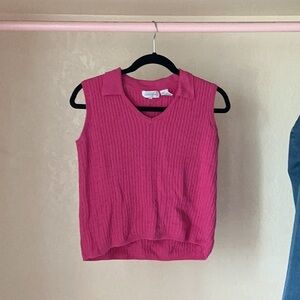 JEANNE PIERRE Pink Sleeveless Knit Blouse